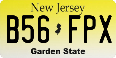 NJ license plate B56FPX