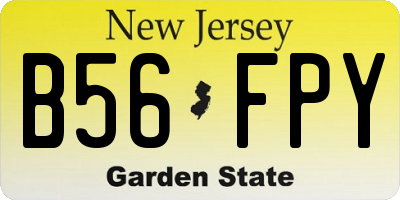 NJ license plate B56FPY