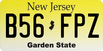 NJ license plate B56FPZ