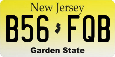 NJ license plate B56FQB