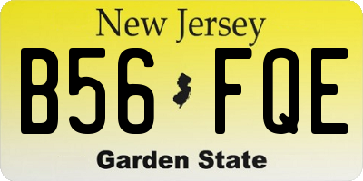 NJ license plate B56FQE