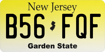 NJ license plate B56FQF