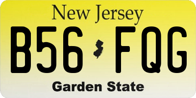 NJ license plate B56FQG