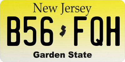 NJ license plate B56FQH