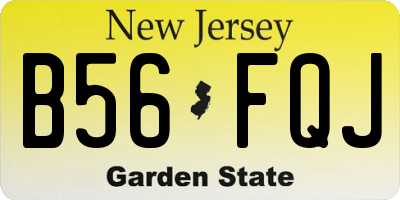 NJ license plate B56FQJ