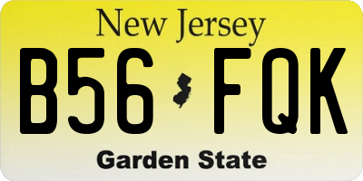 NJ license plate B56FQK