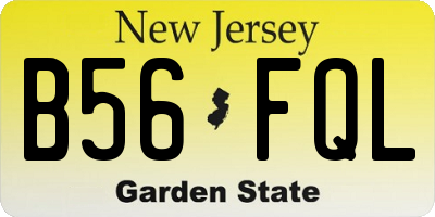 NJ license plate B56FQL