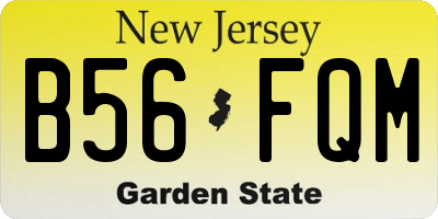 NJ license plate B56FQM