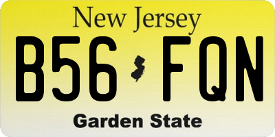 NJ license plate B56FQN