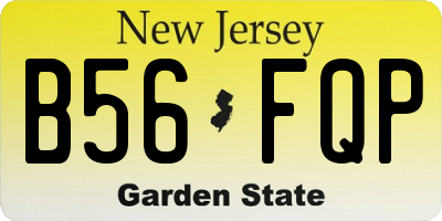 NJ license plate B56FQP