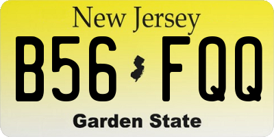 NJ license plate B56FQQ