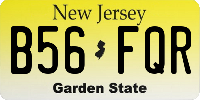NJ license plate B56FQR
