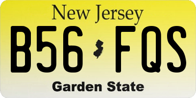 NJ license plate B56FQS