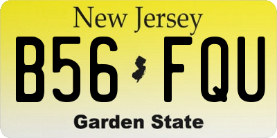 NJ license plate B56FQU