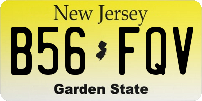 NJ license plate B56FQV