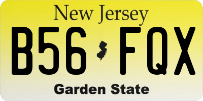 NJ license plate B56FQX