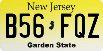 NJ license plate B56FQZ