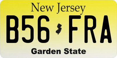 NJ license plate B56FRA