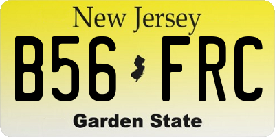 NJ license plate B56FRC