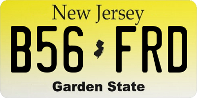NJ license plate B56FRD