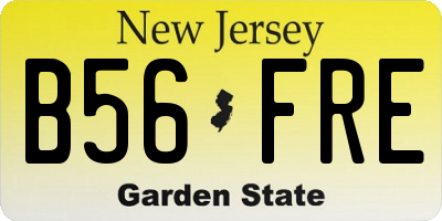 NJ license plate B56FRE