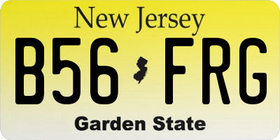NJ license plate B56FRG