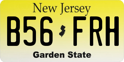 NJ license plate B56FRH