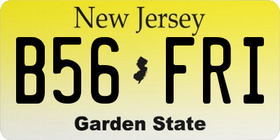 NJ license plate B56FRI