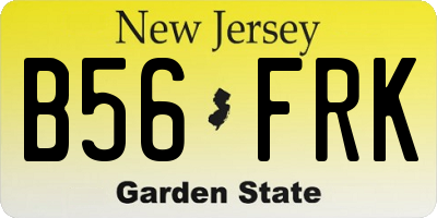 NJ license plate B56FRK