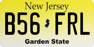 NJ license plate B56FRL