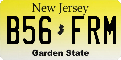 NJ license plate B56FRM