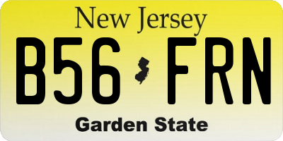 NJ license plate B56FRN