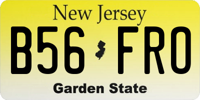 NJ license plate B56FRO