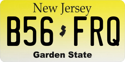 NJ license plate B56FRQ