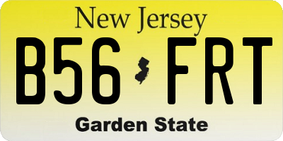 NJ license plate B56FRT