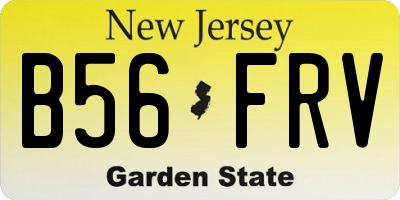 NJ license plate B56FRV