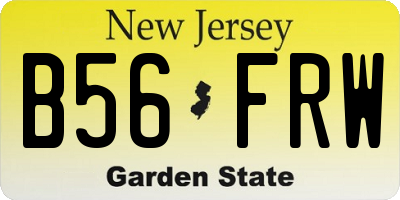 NJ license plate B56FRW