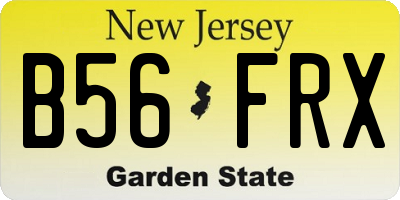 NJ license plate B56FRX