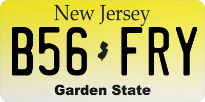 NJ license plate B56FRY