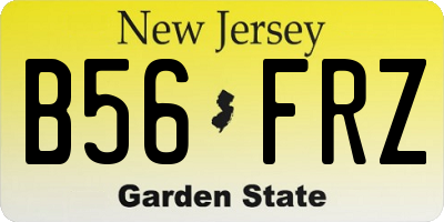NJ license plate B56FRZ