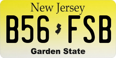 NJ license plate B56FSB
