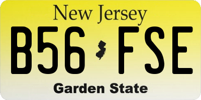 NJ license plate B56FSE
