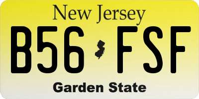 NJ license plate B56FSF
