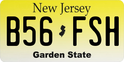 NJ license plate B56FSH