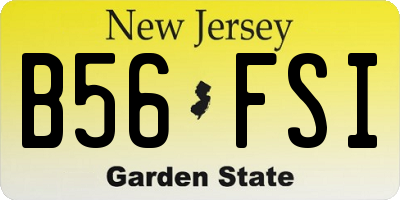 NJ license plate B56FSI