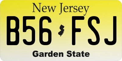 NJ license plate B56FSJ