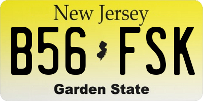 NJ license plate B56FSK