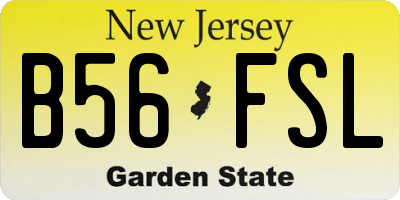 NJ license plate B56FSL