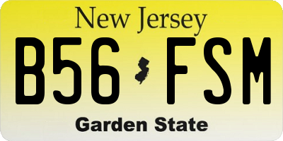 NJ license plate B56FSM