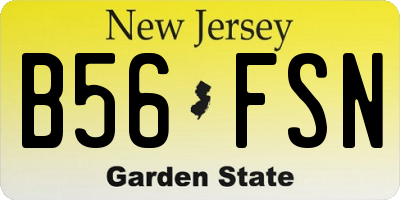 NJ license plate B56FSN